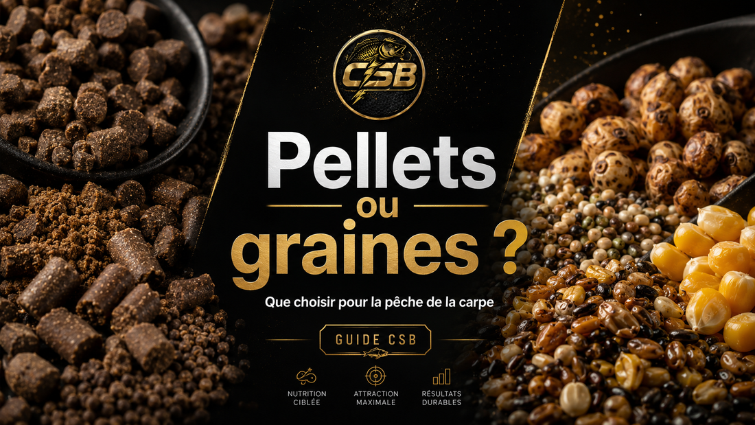 Pellets ou graines pour la carpe : que choisir selon la saison et le type d’eau ?