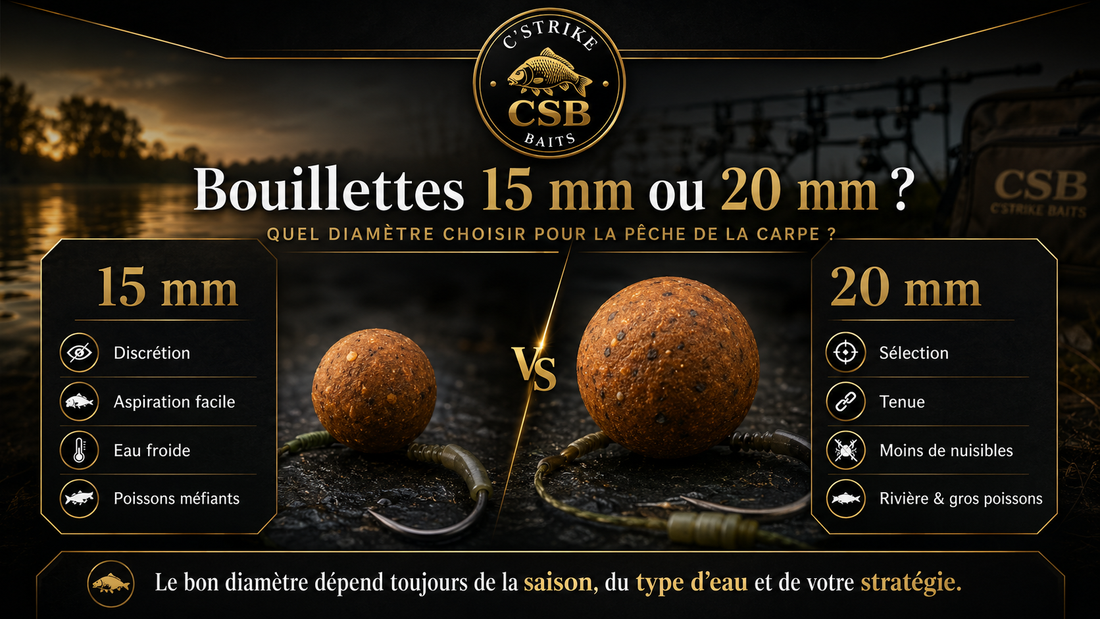 Bouillettes 15mm ou 20mm : quel diamètre choisir pour la pêche de la carpe ?