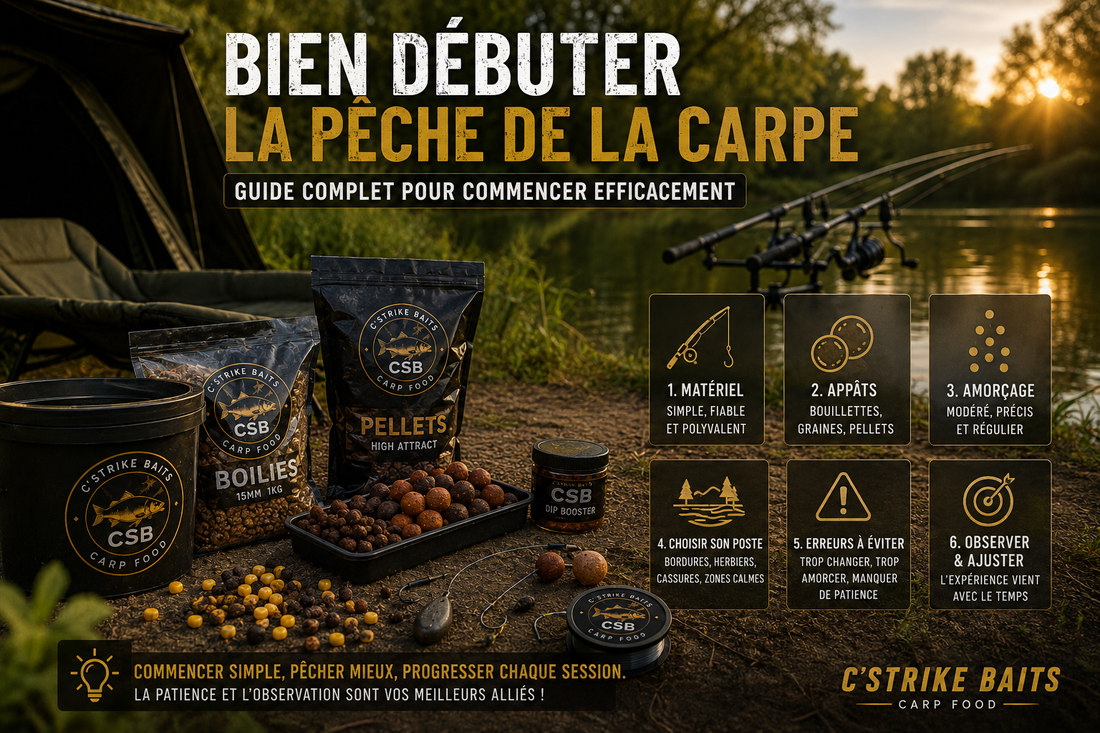 Bien débuter la pêche de la carpe : guide complet pour commencer efficacement